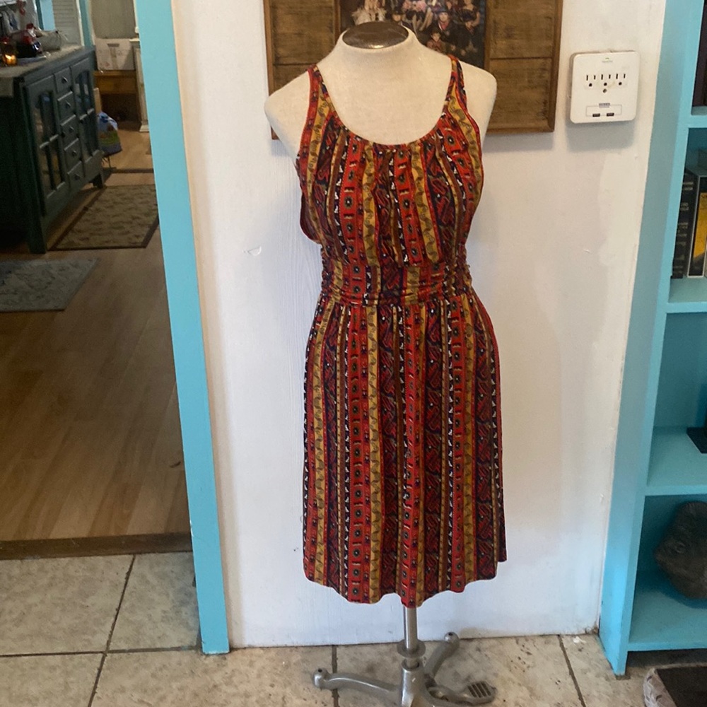 5/$28 Lucky Brand knit dress. Size M. Multi fall colors.